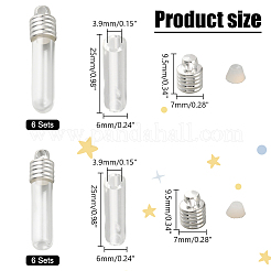 12Pcs 2 Style Clear Glass Tube Wish Bottle Pendants&nbsp;FIND-PH0017-07