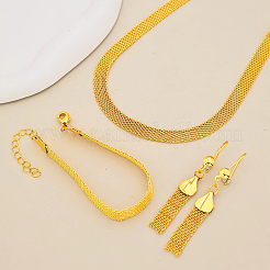 Vintage Alloy Chain Bracelets & Earrings & Necklaces Sets for Women&nbsp;AD1863