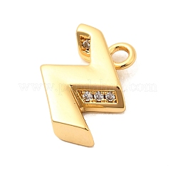 Brass Micro Pave Cubic Zirconia Charms&nbsp;KK-C117-12G-Z