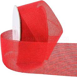 Polyester Imitation Burlap Ribbon&nbsp;OCOR-WH0032-21A