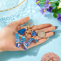 Star Resin & Shell Keychains&nbsp;KEYC-TAC00087-01W