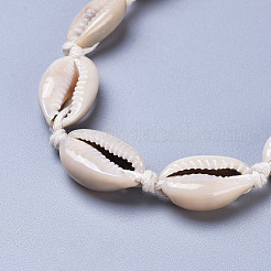 Adjustable Cowrie Shell Beads Beaded Necklaces&nbsp;NJEW-JN02394