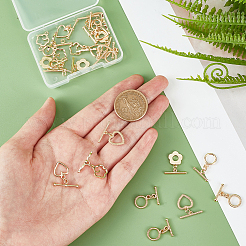 24Pcs 6 Styles Rack Plating Brass Toggle Clasps&nbsp;KK-DC0001-45