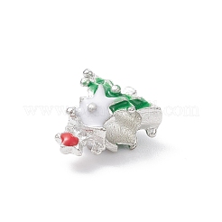 Christmas Theme Alloy Enamel European Beads&nbsp;MPDL-Q213-09P
