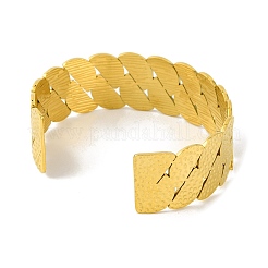Ion Plating(IP) 304 Stainless Steel Cuff Bangles for Women&nbsp;BJEW-B104-11G
