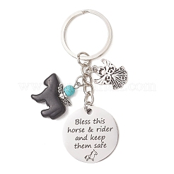 Tibetan Style Alloy Keychains&nbsp;KEYC-JKC01471