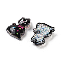 Transparent Resin Bowknot Kitten Decoden Cabochons&nbsp;RESI-M045-07C