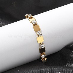 304 Stainless Steel Rhinestone Cup Chain Bracelets for Women&nbsp;BJEW-F488-26B-G
