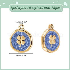 18Pcs 18 Styles Stainless Steel Enamel Charms&nbsp;STAS-AR0002-72
