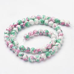Synthetic Ocean White Jade Bead Strands&nbsp;G-J350-6mm-06
