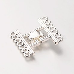 7 Strands Alloy and Brass Fold Over Clasps&nbsp;X-PALLOY-N0112-03P