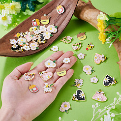 44Pcs 11 Styles Alloy and Enamel Pendants&nbsp;ENAM-TA0003-60