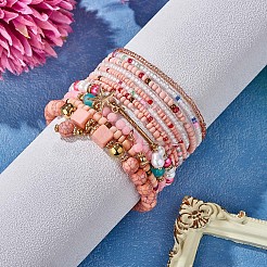 11Pcs Boho Seed Bead Stretch Bracelets Set&nbsp;JB736A