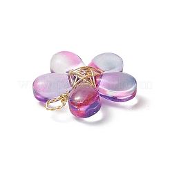 5Pcs 5 Color Glass Pendant&nbsp;PALLOY-TA00014