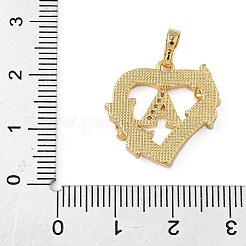Brass Micro Pave Cubic Zirconia with Shell Pendants&nbsp;KK-Z115-14G