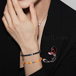 8Pcs 8 Style Natural & Synthetic Mixed Gemstone & Evil Eye Round Beaded Stretch Bracelets Set&nbsp;BJEW-FI0001-48