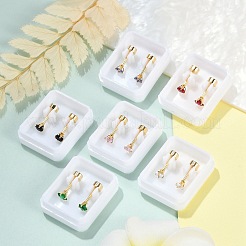 Square Glass Ear Fake Plugs&nbsp;EJEW-H105-24G-A