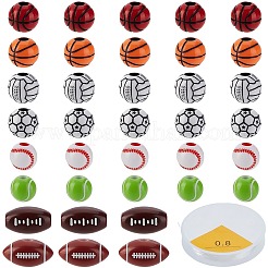 320Pcs 8 Styles Craft Style Acrylic Sports Beads Bracelets Making Kits&nbsp;MACR-PA0001-49