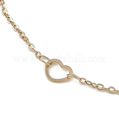 304 Stainless Steel Heart Link Chains Anklets&nbsp;AJEW-A057-09A-G