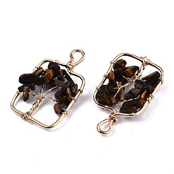 Natural Tiger Eye Pendants&nbsp;G-T131-93