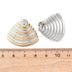 Two Tone Shell Shape 304 Stainless Steel Stud Earrings&nbsp;LS-EJEW-H176-01GP