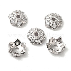 Brass Micro Pave Cubic Zirconia Bead Caps&nbsp;KK-E068-VF851-1