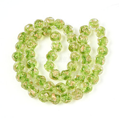 Handmade Gold Foil Glass Beads Strands&nbsp;FOIL-N029-04C