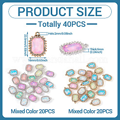 40Pcs 2 Colors UV Plating Alloy Mixed Color Glass Rhinestone Pendants&nbsp;FIND-PJ0001-41