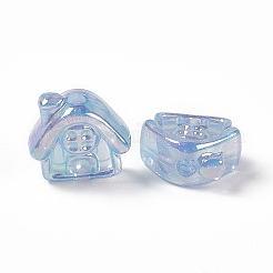 UV Plating Rainbow Iridescent Acrylic Beads&nbsp;PACR-M003-02C