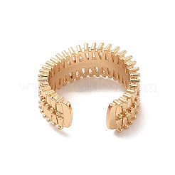 Brass Micro Pave Cubic Zirconia Open Cuff Rings&nbsp;RJEW-R146-13G