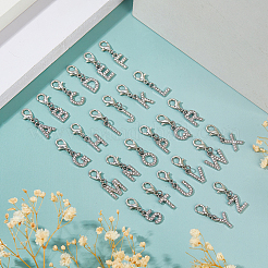 52Pcs 2 Colors Alloy Crystal Rhinestone Pendant Decorations&nbsp;HJEW-FH00143