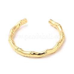 Ion Plating(IP) 304 Stainless Steel Bamboo Shape Open Cuff Ring for Men Women&nbsp;RJEW-I085-07G