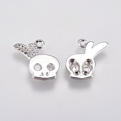 Brass Micro Pave Cubic Zirconia Charms&nbsp;KK-A144-048P