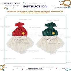 Christmas DIY Handmade Woven Cotton Santa Claus Pendant Decoration Making Kits&nbsp;DIY-SC0028-12A