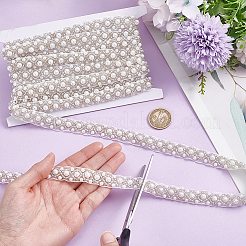 5Yards Polyester & Resin Beaded Trim Ribbon&nbsp;OCOR-NB0002-83