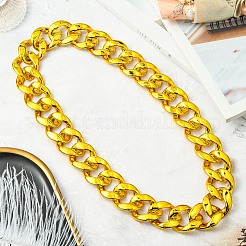 1Pc Acrylic Cuban Link Chain Necklaces for Men&nbsp;NJEW-SP0001-09A-G