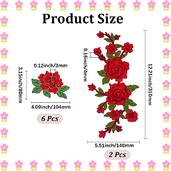 8Pcs 2 Styles Computerized Embroidery Cloth Iron on/Sew on Patches&nbsp;PATC-CY0003-96