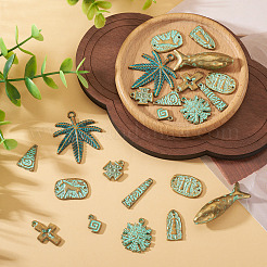 22Pcs 11 Styles Tibetan Style Alloy Beads&nbsp;FIND-TA0008-63