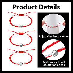 24Pcs Round Alloy Bead Braided Bead Bracelets&nbsp;BJEW-WA0001-04