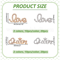 40Pcs 4 Styles Alloy Rhinestone Cabochons&nbsp;FIND-WR0012-98