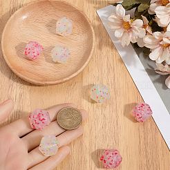 8Pcs 2 Colors Hexagon with Heart Pattern Silicone Focal Beads&nbsp;SIL-GF0001-52