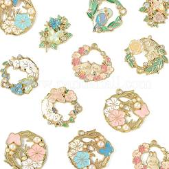 20Pcs 10 Styles Alloy Enamel Pendants&nbsp;ENAM-FS0004-09