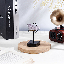 Iron & Wood Mineral Display Holder with Square Acrylic Bases&nbsp;ODIS-WH0099-215