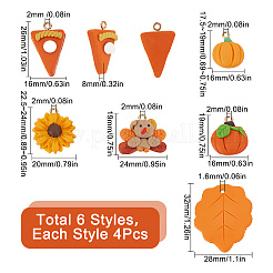 24Pcs 6 Styles Thanksgiving Day Handmade Polymer Clay Pendants&nbsp;CLAY-SC0001-51
