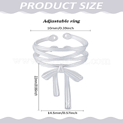 1Pc Bowknot Brass Adjustable Cuff Rings for Women&nbsp;RJEW-LP0002-45
