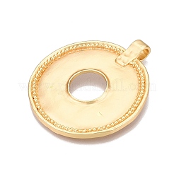 Flat Round Rack Plating Alloy Big Pendants&nbsp;FIND-N005-43G