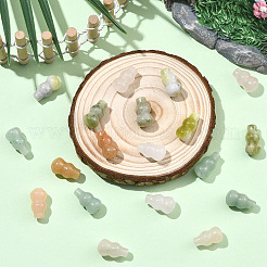 20Pcs atural Red Aventurine & Green Aventurine & Blue Aventurine & Quartz Crystal & Rose Quartz Beads&nbsp;G-YW0002-62