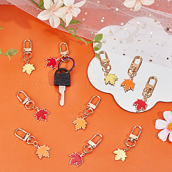15Pcs 3 Colors Alloy Enamel Maple Leaf Pendant Decorations&nbsp;KEYC-GF0001-14