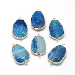 Natural Crackle Agate Links connectors&nbsp;G-Q498-M