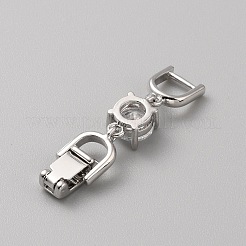 Extender Clasps Brass Cubic Zirconia Fold Over Extension Clasps Golden and Platinum Watch Band Extension Clasps &nbsp;KK-WH20004-02B-P